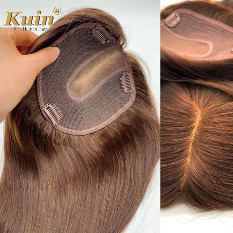 Clip In Hair Piece - Women Toupee Silk Base Topper Clip
