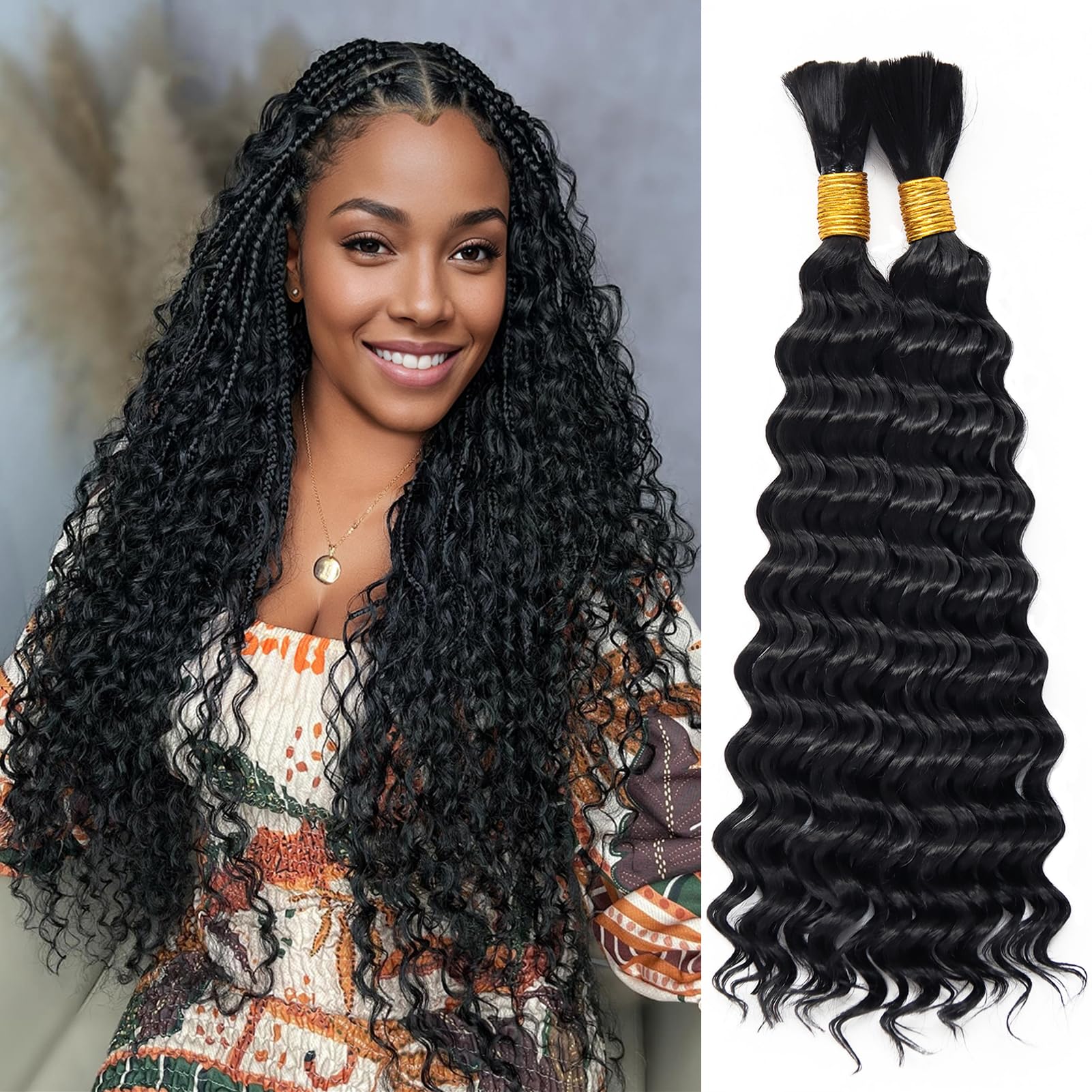 Hair Care Wavy Hair - Deep Wave Bulk Hair for Braiding