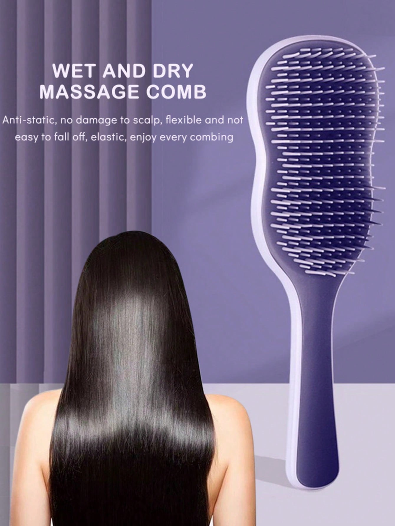 Hair Care For Curly Dry Hair - 1pc Natural Smooth Hair Brush, Scalp