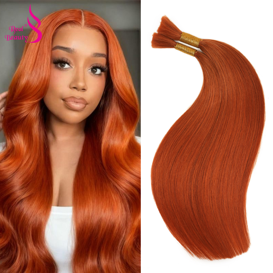 Hair Care Orange - Ginger Human Hair Bulk 350# No