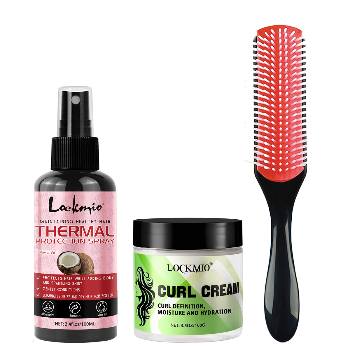 Hair Care Heat Protectant - Curly Hair Care Styling 3pcs Heat-Protecting