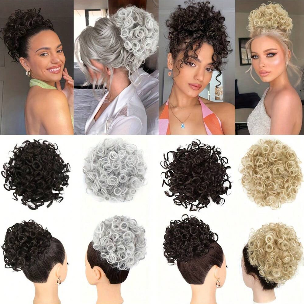Hair Care Wavy Hair - Messy Curly Hair Bun Ponytail Extensions