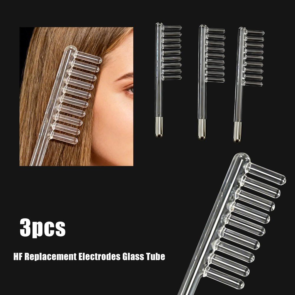 Hair Care Orange - 3Pcs High Frequency Facial Comb Glass