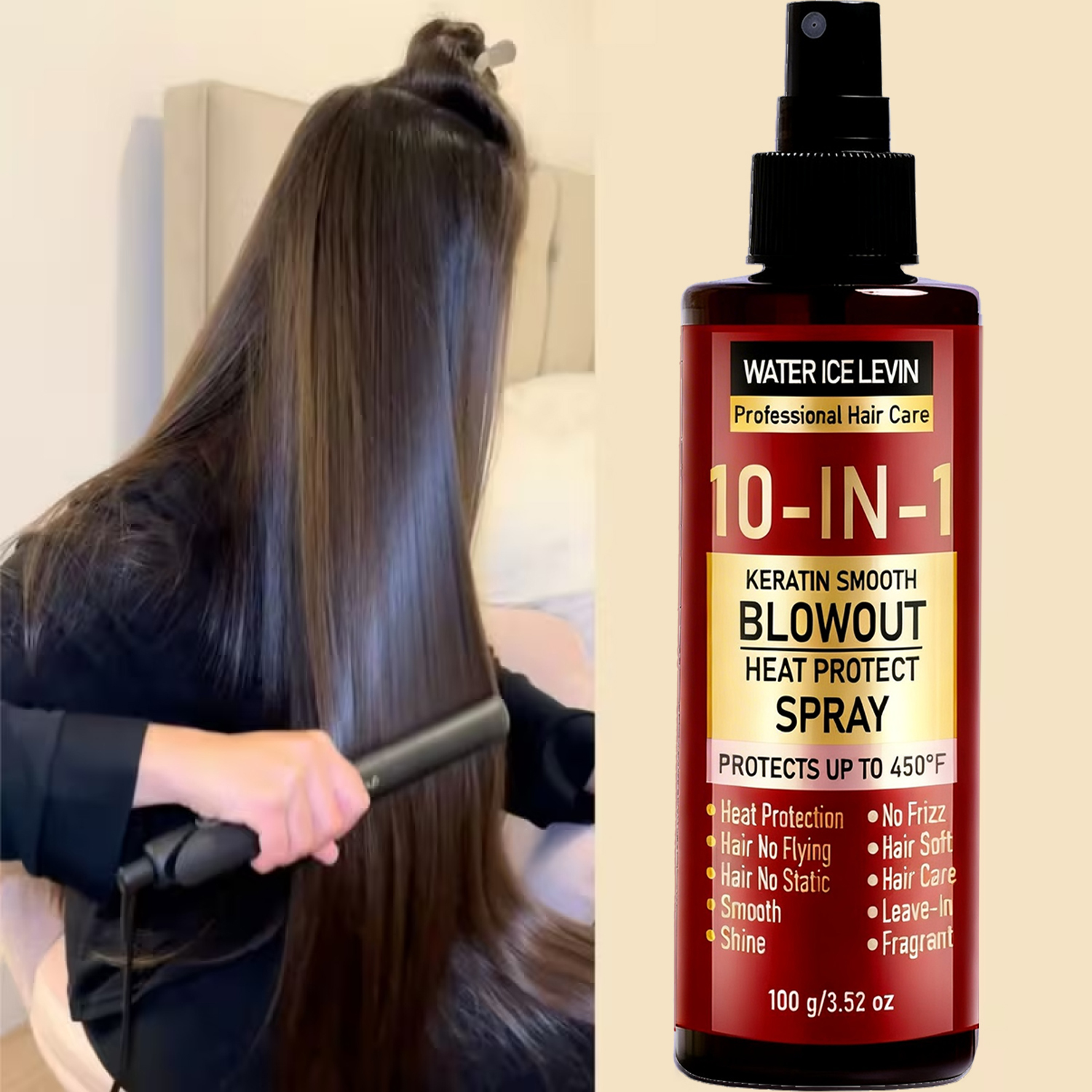 Hair Care Heat Protectant - Keratin Heat Protect Spray 100g with
