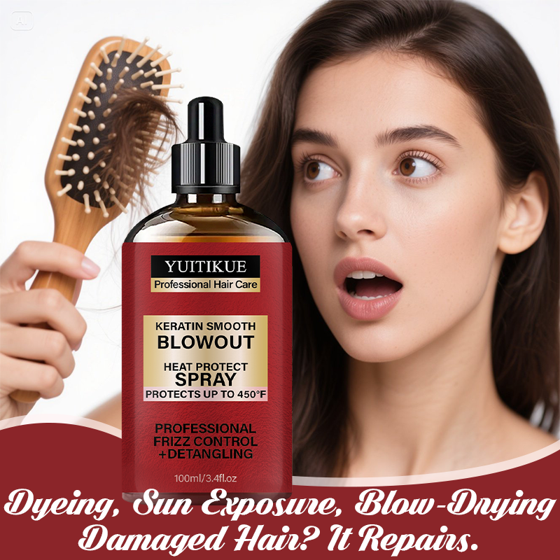 Hair Care Heat Protectant - YUITIKUE 100ml Keratin Heat Protect Spray,