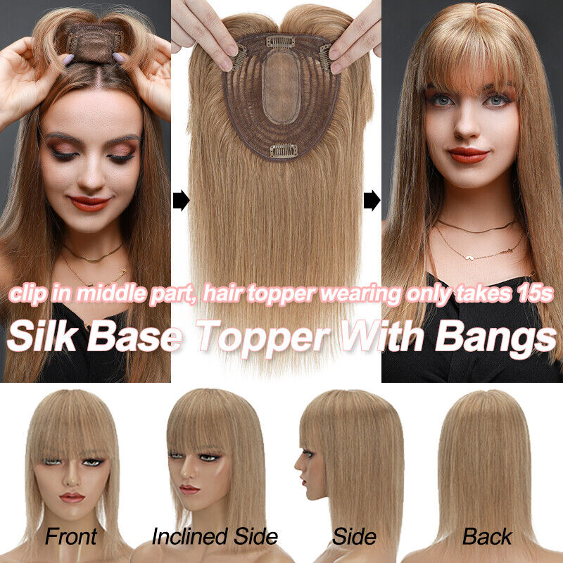 Women Toupee Silk Base Topper  - Clip In Hair Piece บทวิจารณ์และราคา