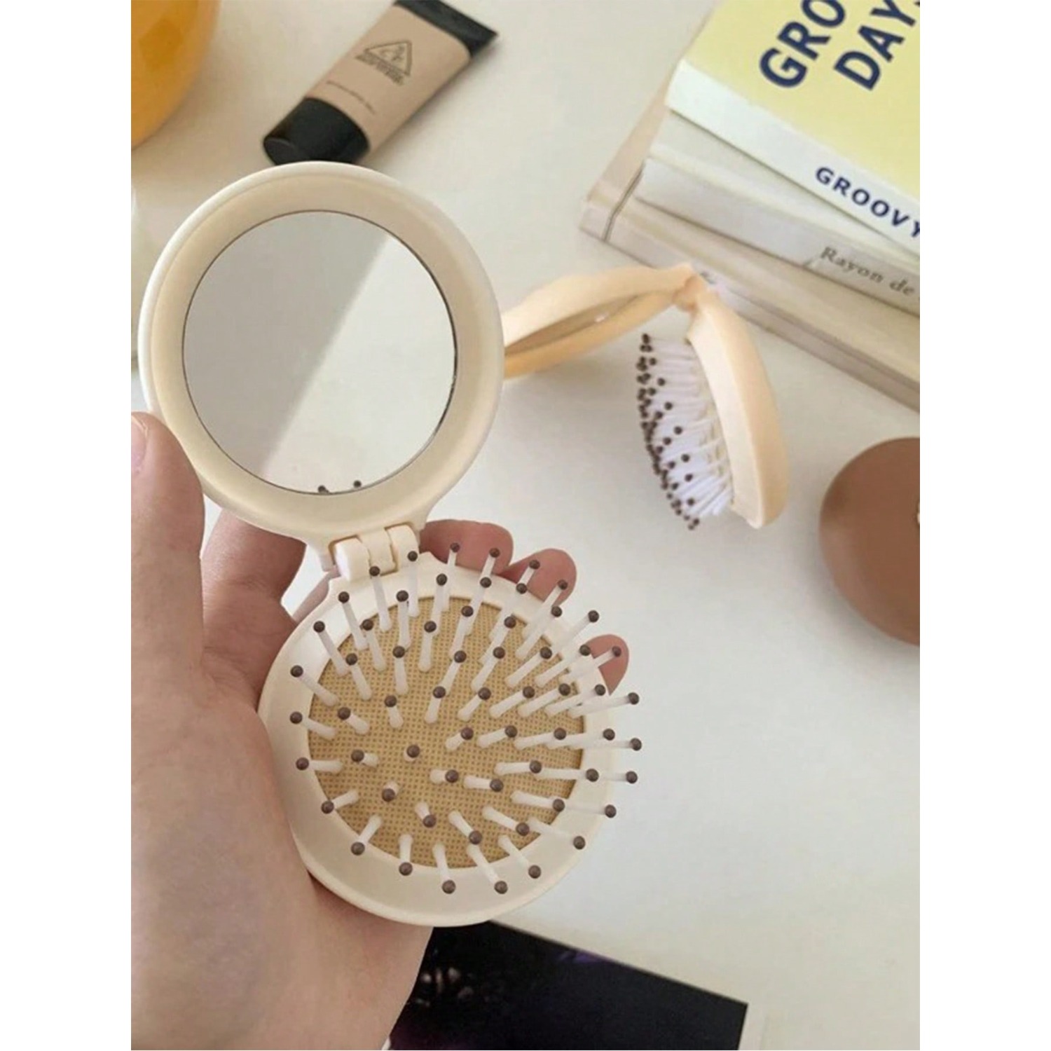 1pc Hollow Hair Brush, Profess - Hair Care For Curly Dry Hair บทวิจารณ์และราคา