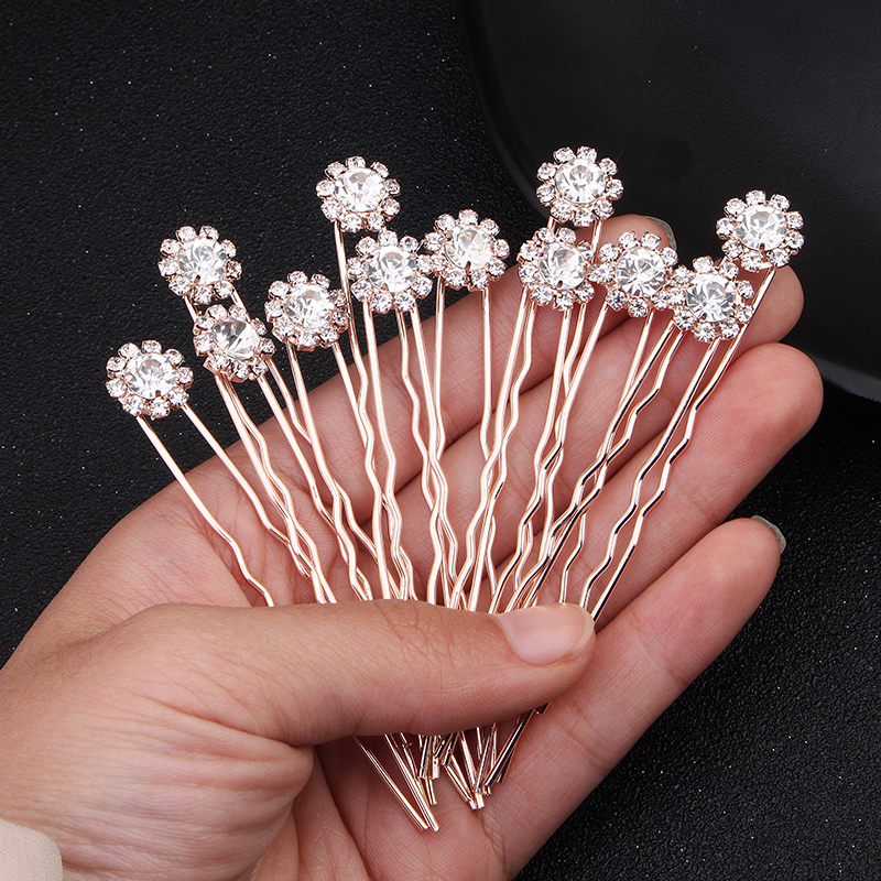 12PK/Set Fashion Rhinestone Fl - Clip In Hair Piece บทวิจารณ์และราคา