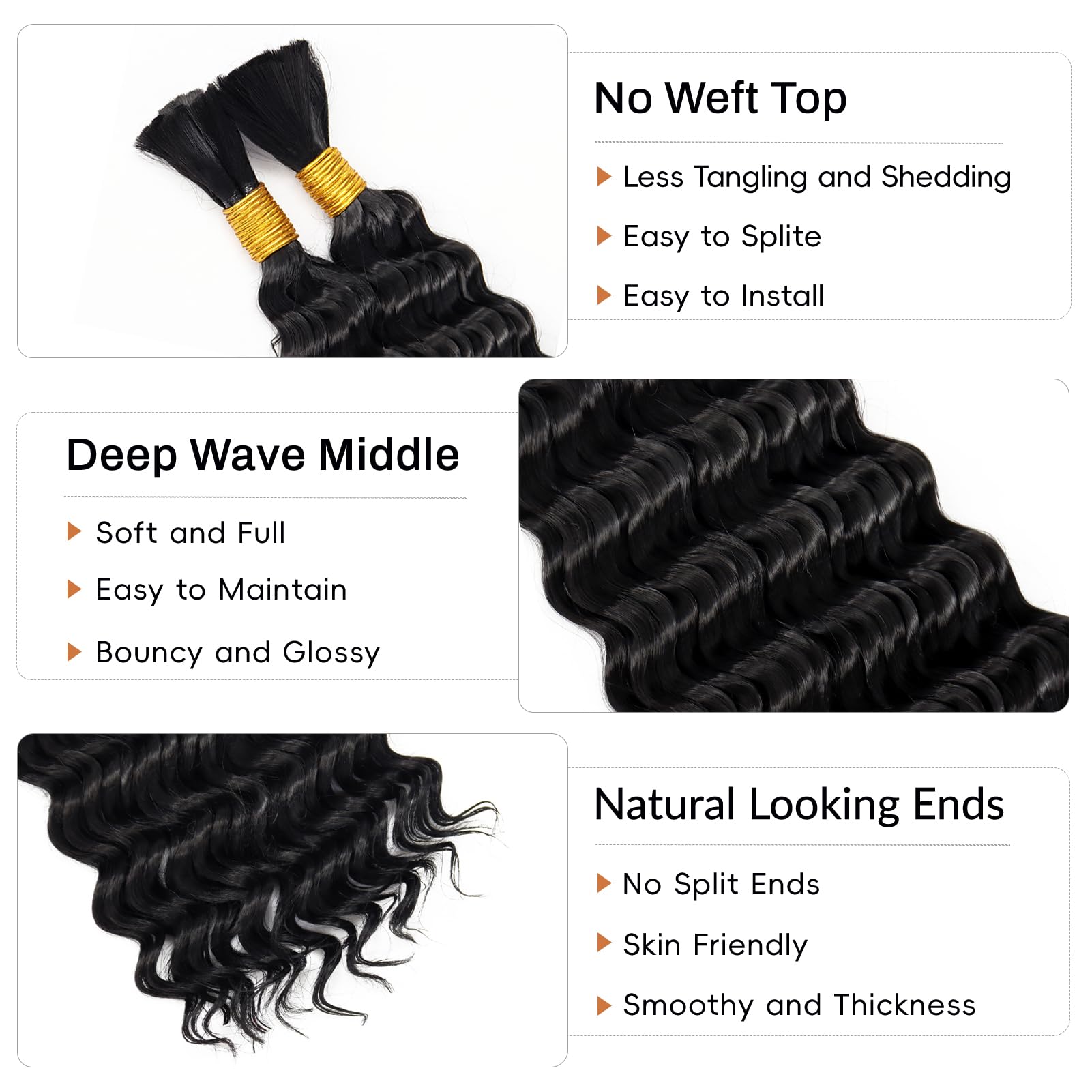 Deep Wave Bulk Hair for Braidi - Hair Care Wavy Hair บทวิจารณ์และราคา