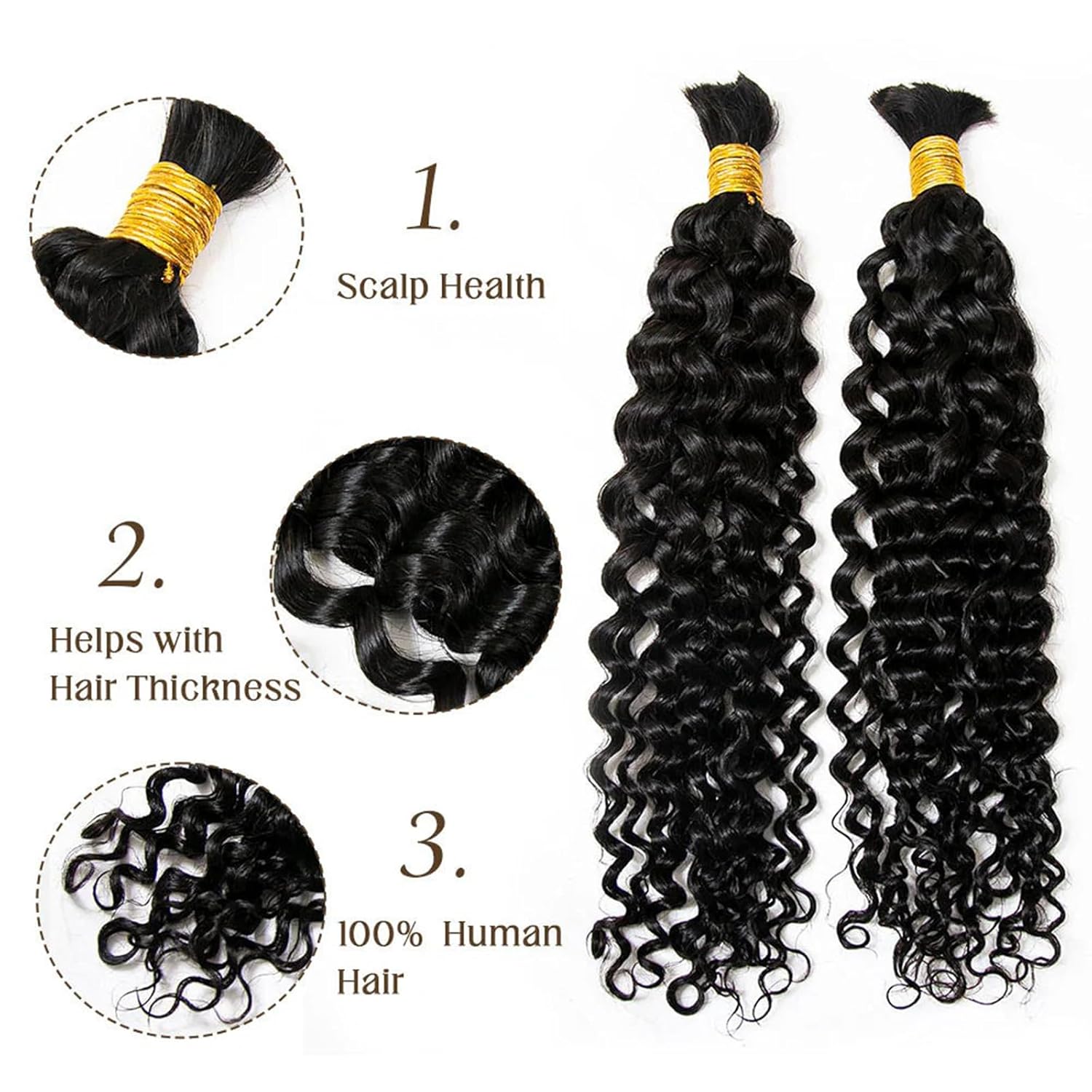 Human Braiding Hair for Boho B - Hair Care Wavy Hair บทวิจารณ์และราคา