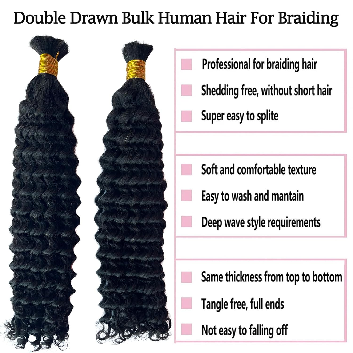 Human Braiding Hair for Boho B - Hair Care Wavy Hair บทวิจารณ์และราคา