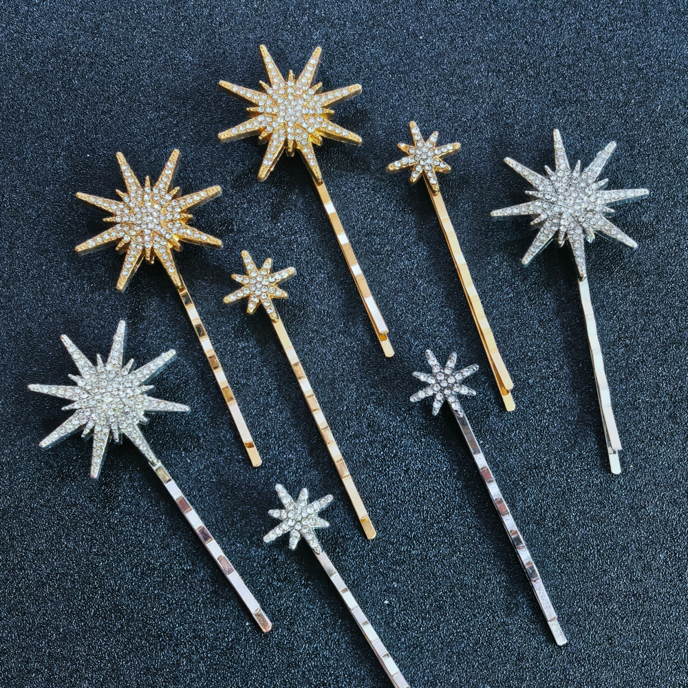 3/4 pcs set Crystal Star Hairp - Clip In Hair Piece บทวิจารณ์และราคา