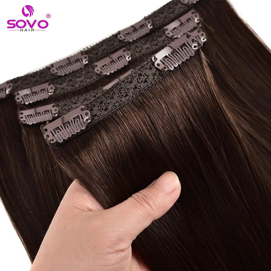 Clip-In Hair Extensions 100% R - Clip In Hair Piece บทวิจารณ์และราคา