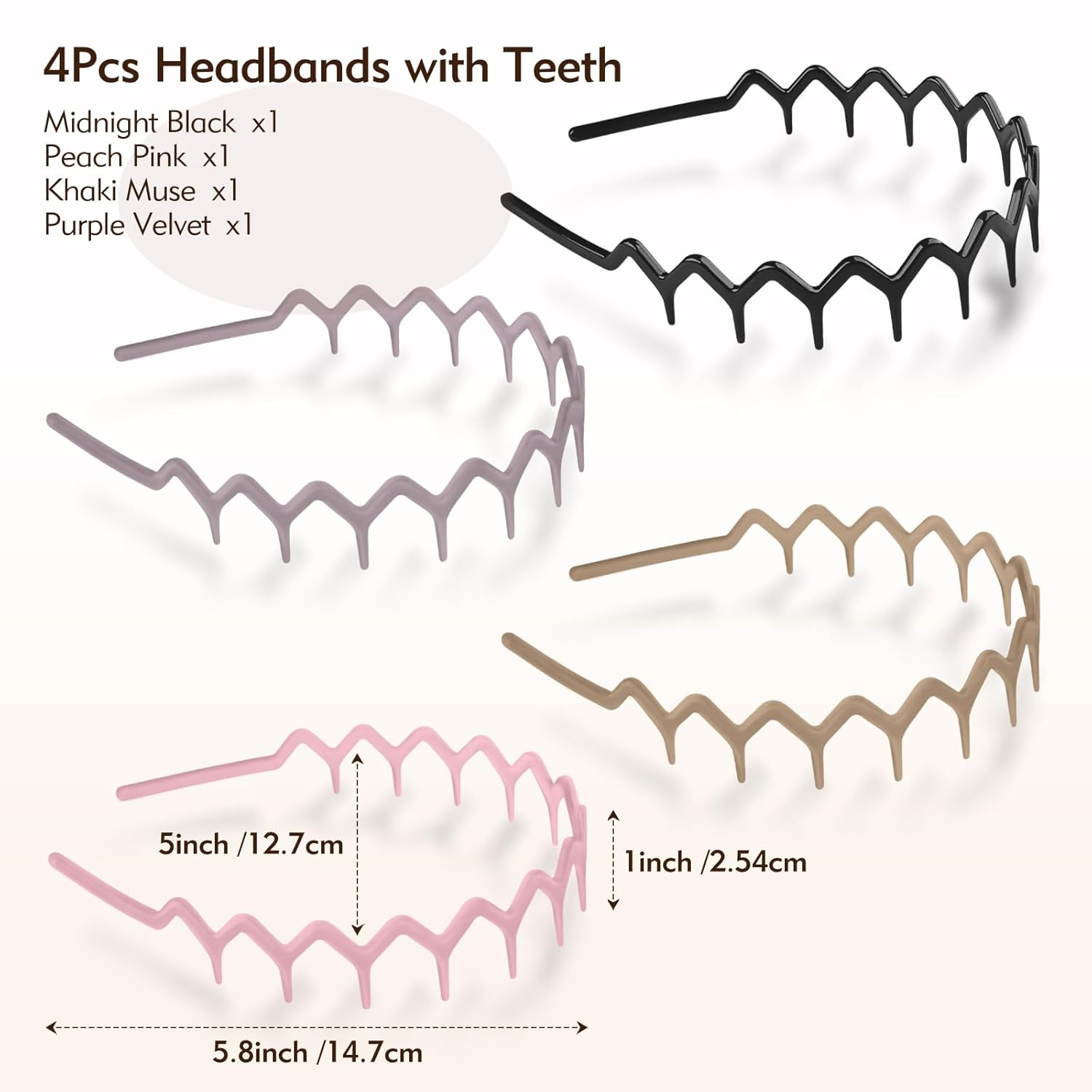 Zig Zag Headbands - 4Pcs Non S - Hair Care Wavy Hair บทวิจารณ์และราคา